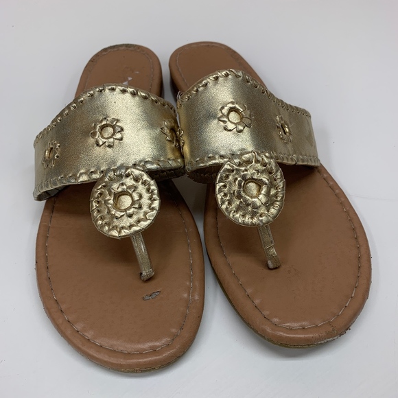 hotcakes Shoes - SOLD Metallic Gold Hampton Sandals Flip Flops 10